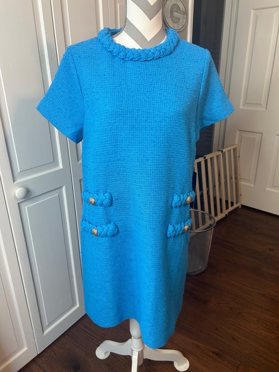 Tuckernuck Other - Tuckernuck Jackie Dress- Turquoise Knit Short-Sleeve Dress with Braided Trim